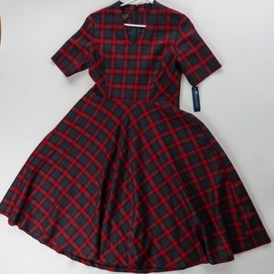 NWT Pendleton Virgin Wool Plaid Midi Audrey Dress Academia size 8